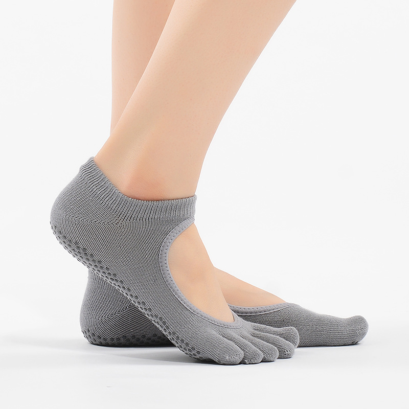 MEIKAN Ms. Halter Full-toed Slip Yoga Socks Fingers Separated Dig Mouth Socks